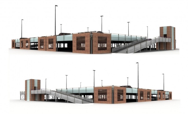 Architectural model of a building complex